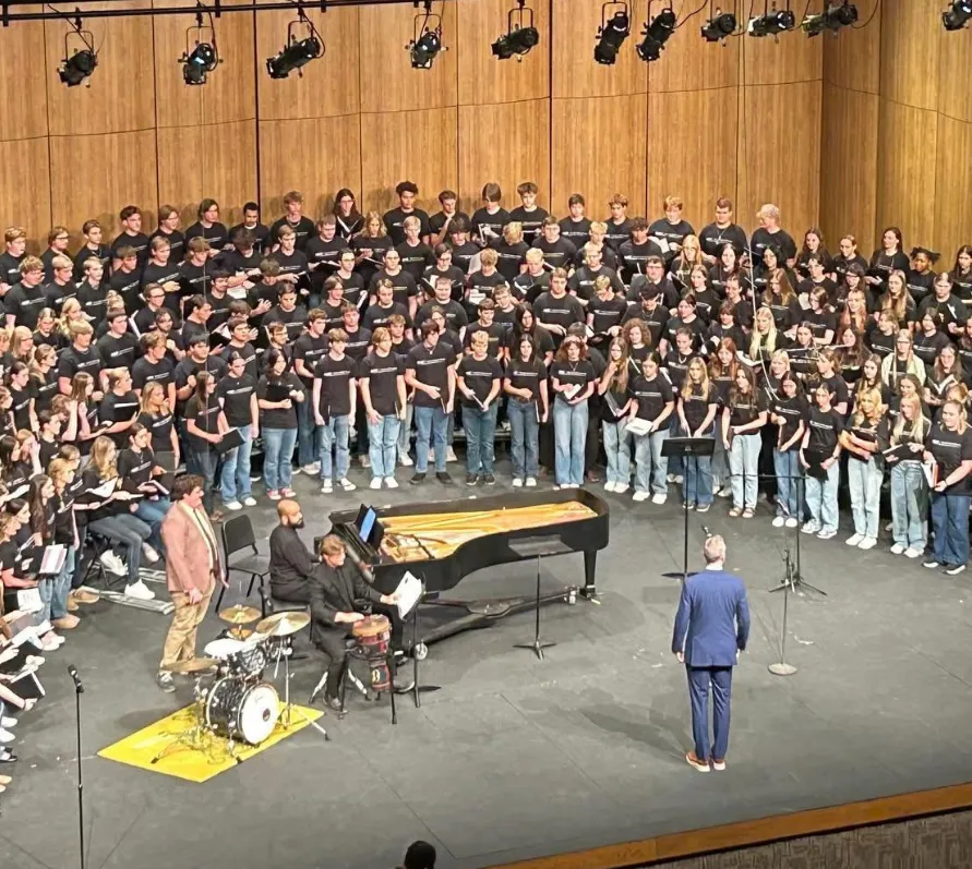 A group of high school students performing at the NDSU High School Choral Festival