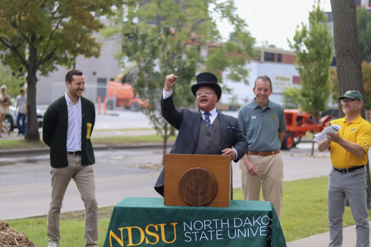 President Teddy Roosevelt speaking at the Trees Bowl planting.