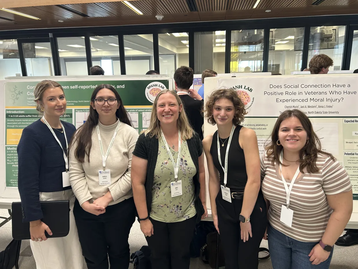 SPANH Lab in front of posters at ND INBRE 2026