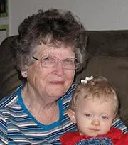 Gertrude Weigum Hinsz and a child