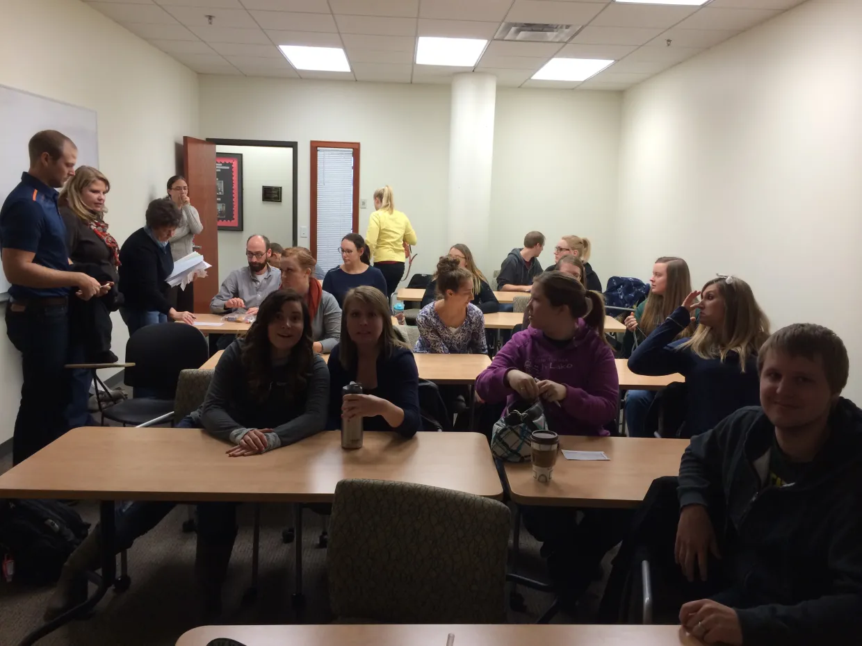 group of students in a classroom