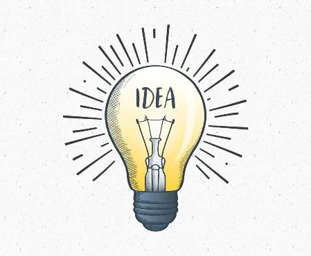 lightbulb with word idea on it