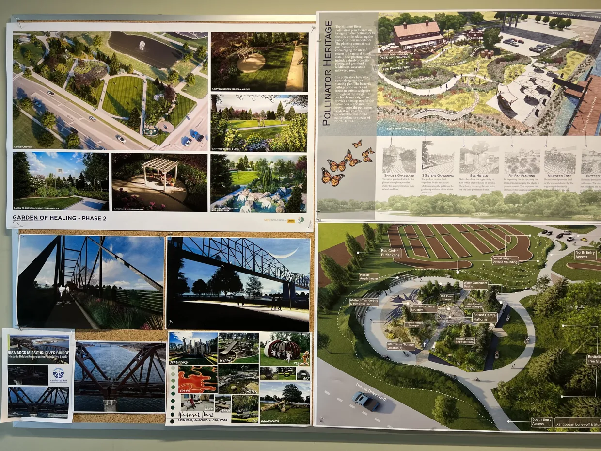Service Learning project poster with arial images of 4 different projects.