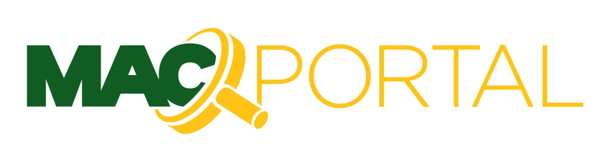 MAC Portal logo with letters in green and gold