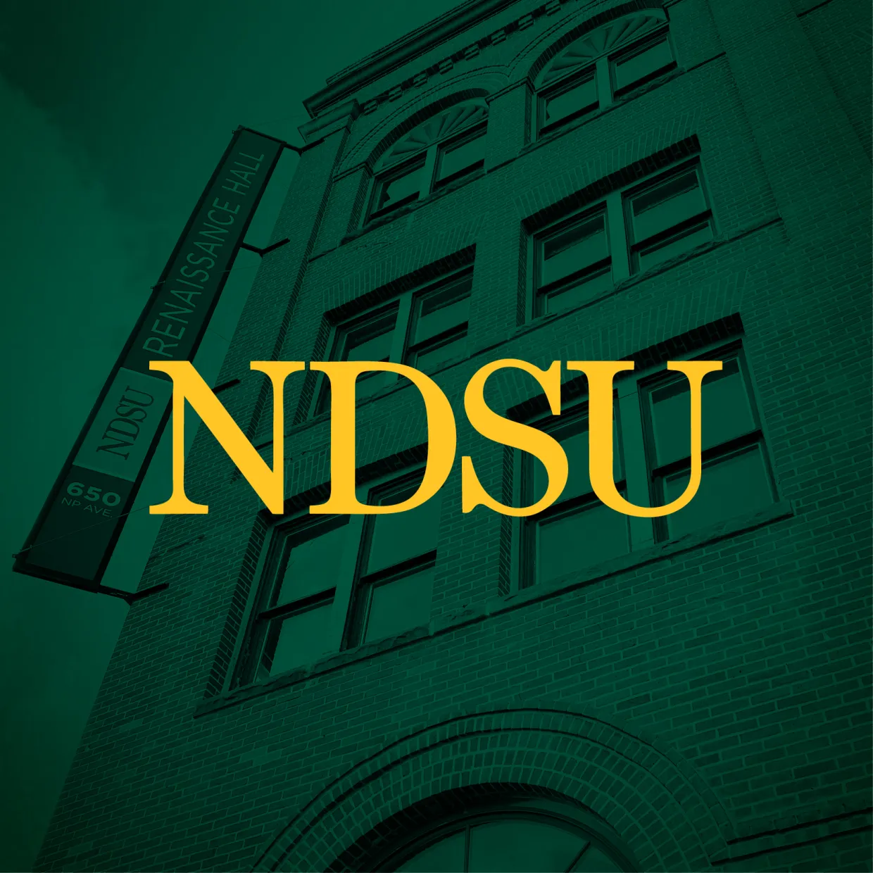 NDSU profile picture with Renaissance Hall background
