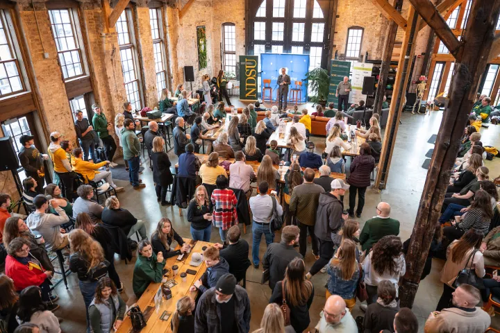 birds eye view of crowd at Startup Brew