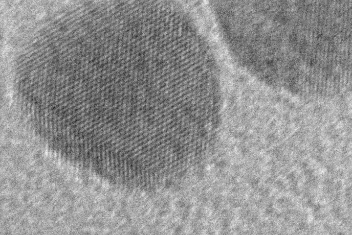 Gold nanoparticles imaged on the JEOL JEM-2100 transmission electron microscope (original magnification 1,000,000X)