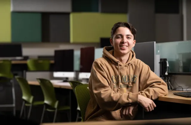 Christopher Dick, a sophomore data science major with an AI track