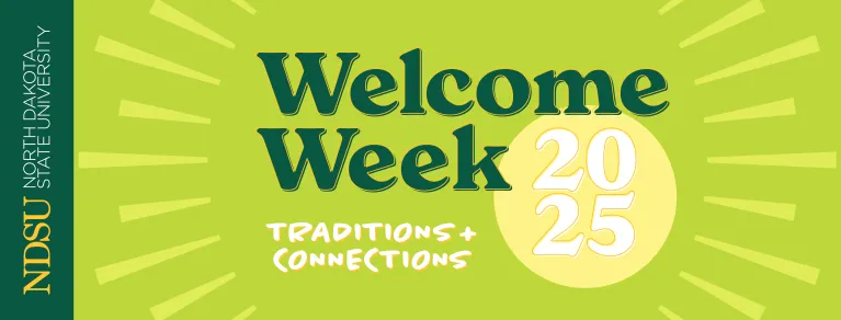 Welcome Week logo on green background