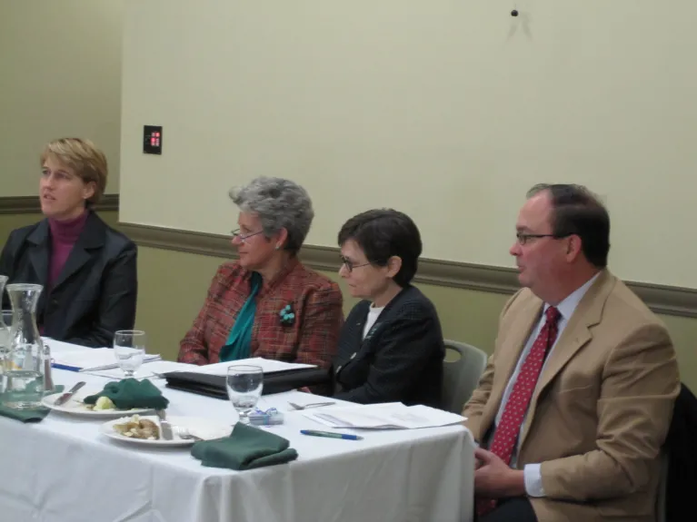 Leadership Development Panel: Opportunities for Leadership Development with panelists (from L to R) Wendy Reed, Holly Bastow-Shoop, Michele Reid, and Richard Horsley, November 2010.