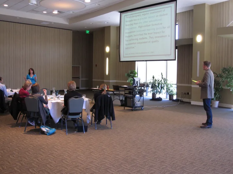 Erika Offerdahl and Warren Christensen presented a workshop on assessment for junior faculty as part of the mentoring program, May 2011.