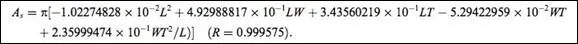 Simplified regression equation for surface area of ellipsoids.