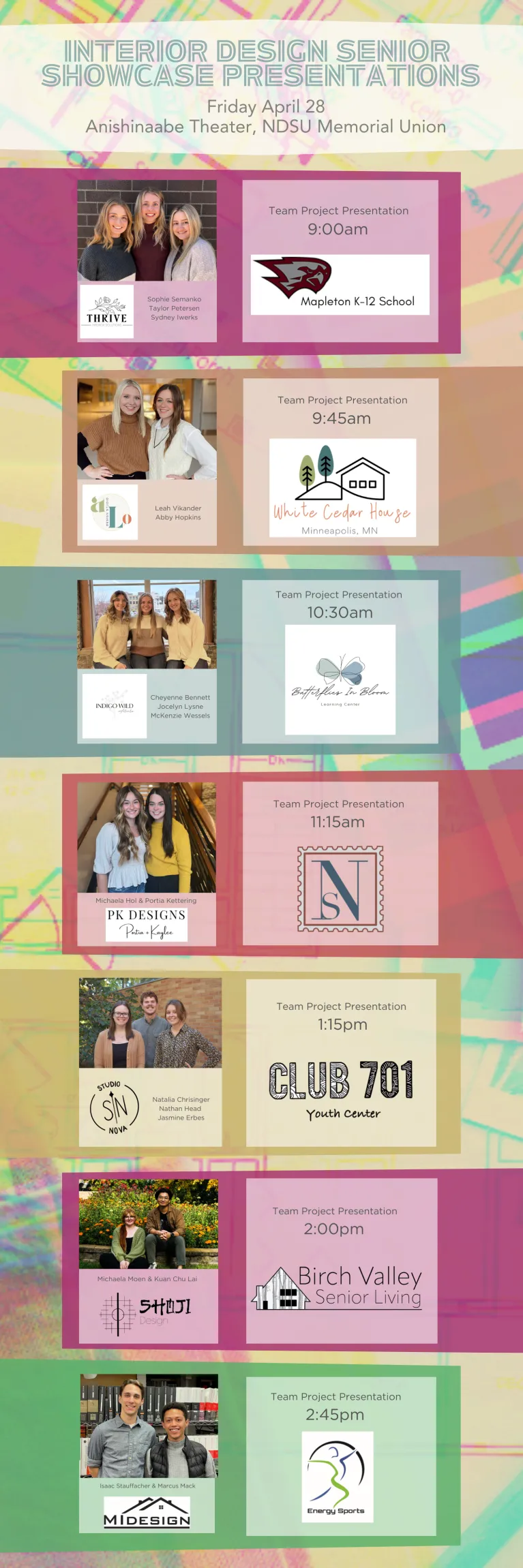 Interior Design Senior Showcase Presentations