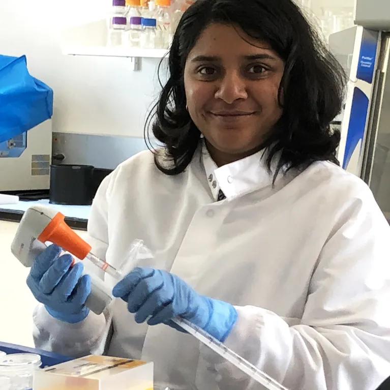 Image of student in lab