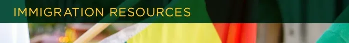 Banner that says" Immigration Resources"