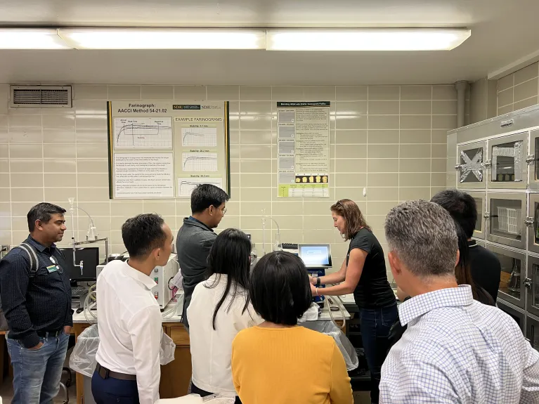 Farinograph demonstration for an international trade team visit