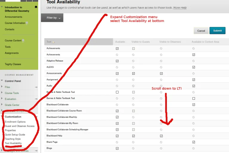 Expand Customization menu