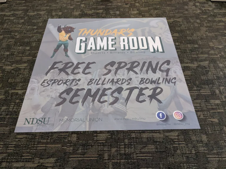 Square floor graphic for Thundar's Game Room