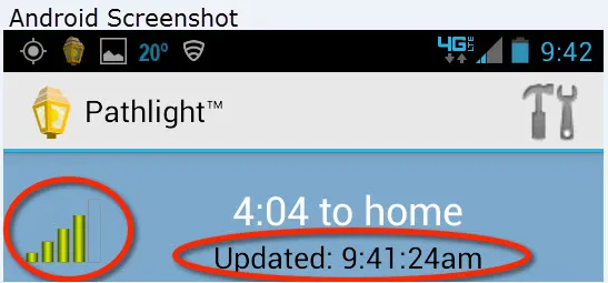 Android Screenshot for Location Data Accuracy Updates