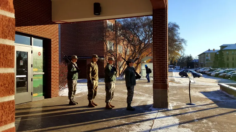 formation for Veteran's Day ceremony