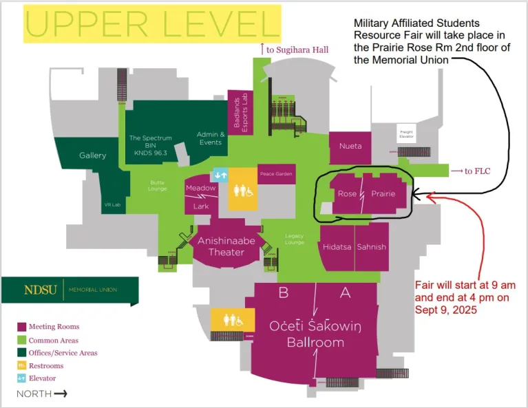 Map to Resource Fair Location within the Memorial Union
