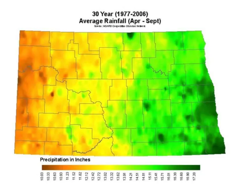 30 Year (1977-2006) Average Rainfall (Apr-Sept)