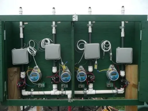 Figure. 3. Control board with watermark electronic module (WEM-B), node controller, solenoid valve and flowmeter
