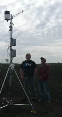 Wireless weather station in research field 